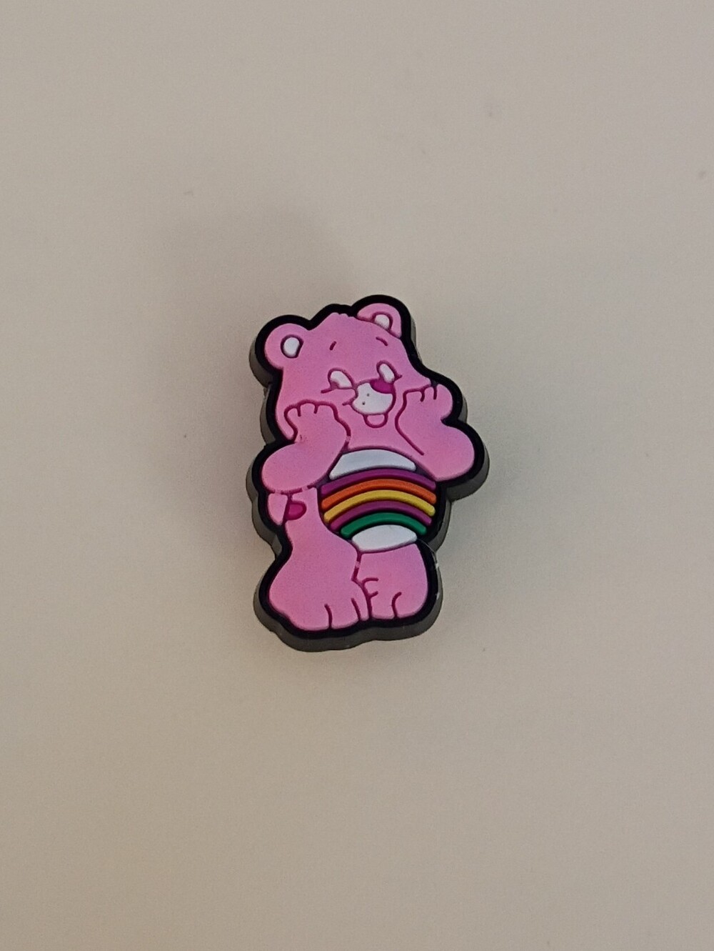 10 for $10 Jibbitz Croc Charm - Carebear Cheer Bear Pink w/ Rainbow - Care Bears